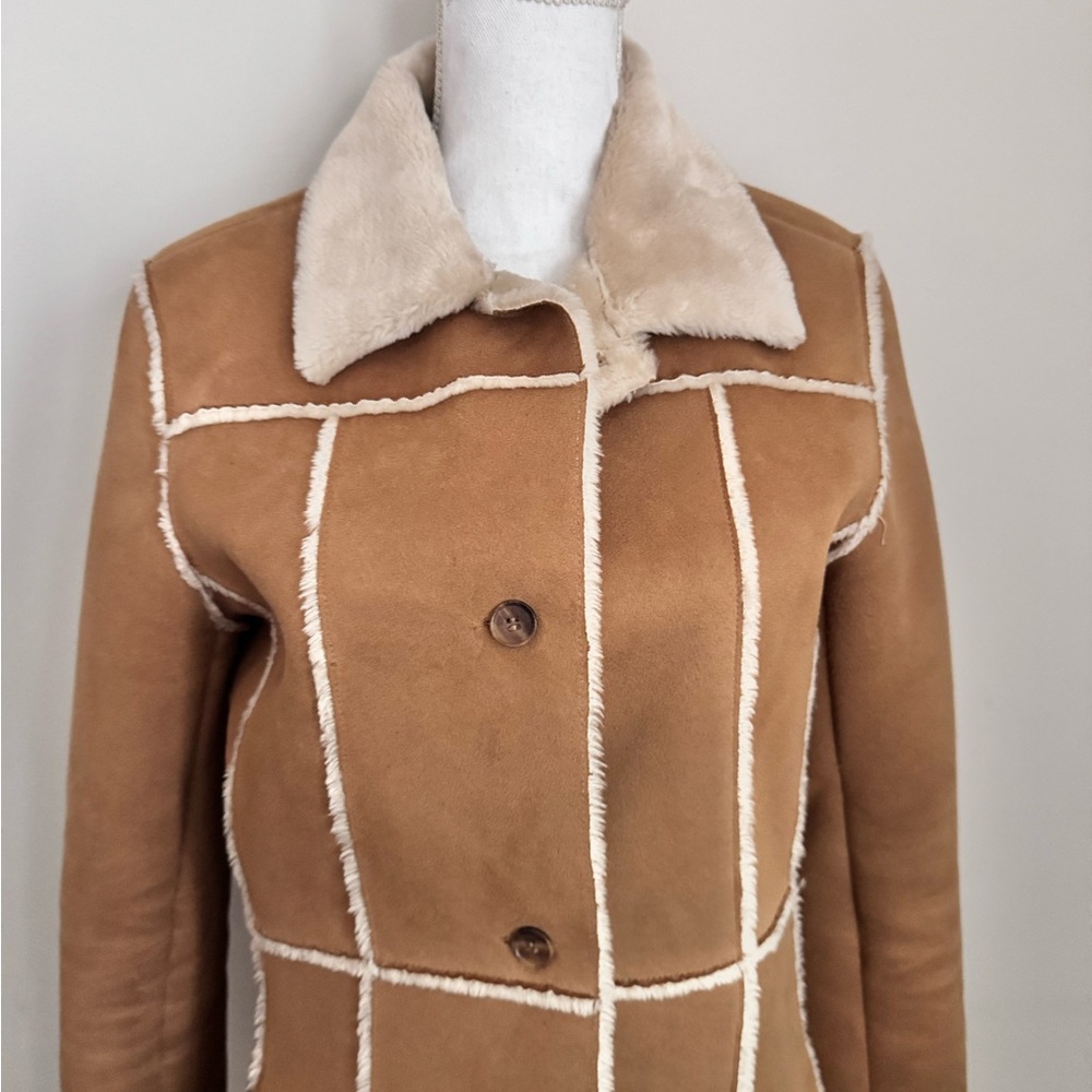 Marc New York Tan Teddy Jacket with Cream Details